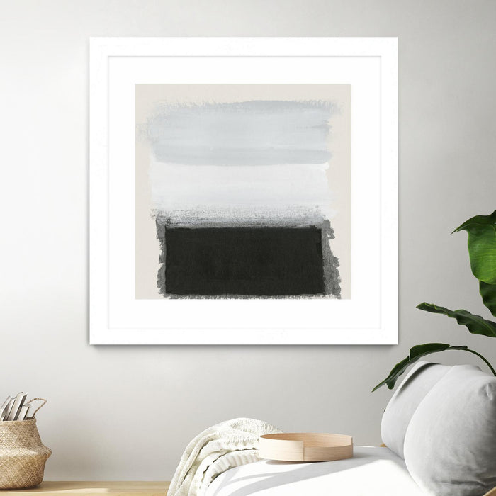 Œuvre d’art murale encadrée blanche et mate « Star Night Interlude » 30 x 30