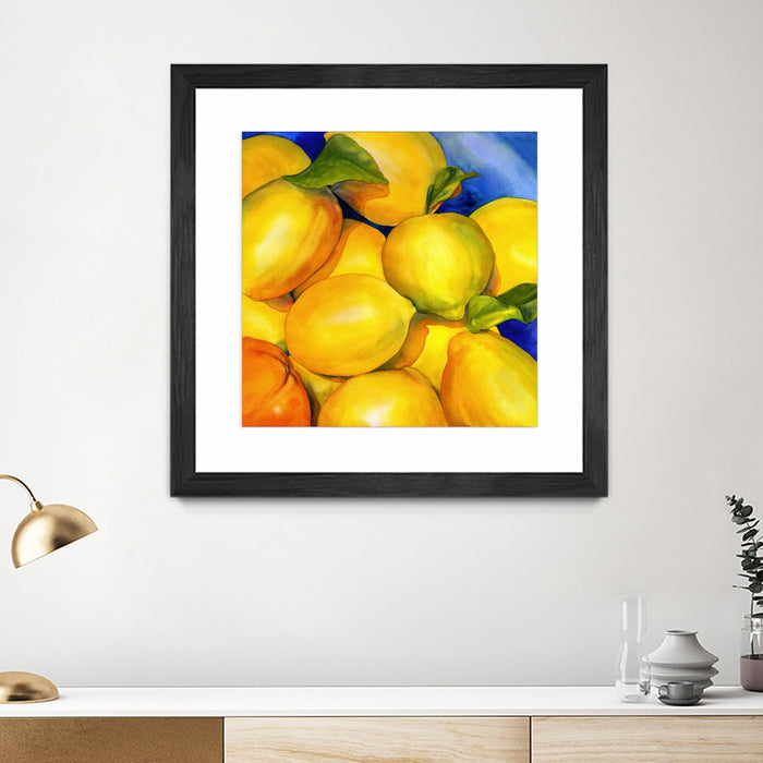 Œuvre d’art murale encadrée noire et mate « Zest For Life » 36 x 36