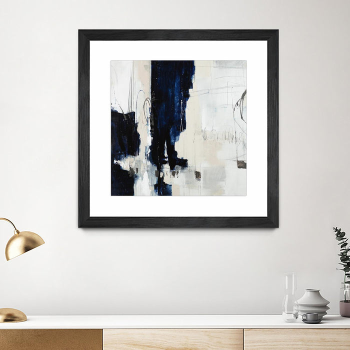 Œuvre d’art murale encadrée noire et mate « Underground Mechanics » 30 x 30