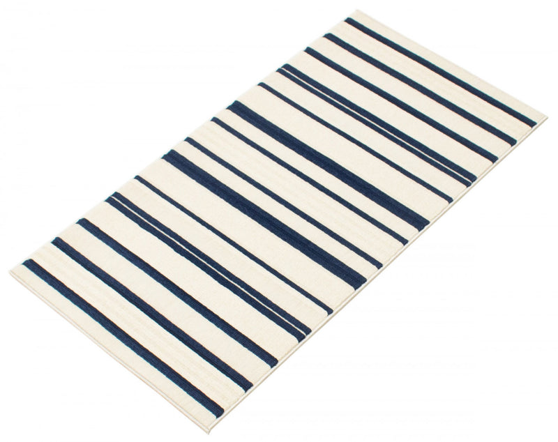 Carpette Talya bleueivoire 2 pi 8 po x 4 pi 11 po