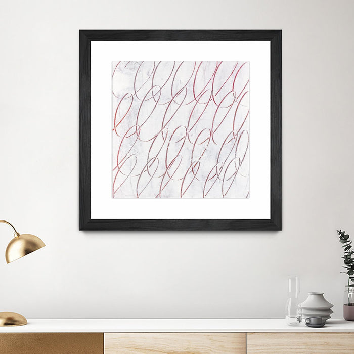 Œuvre d’art murale encadrée noire et mate « Hula I » 36 x 36