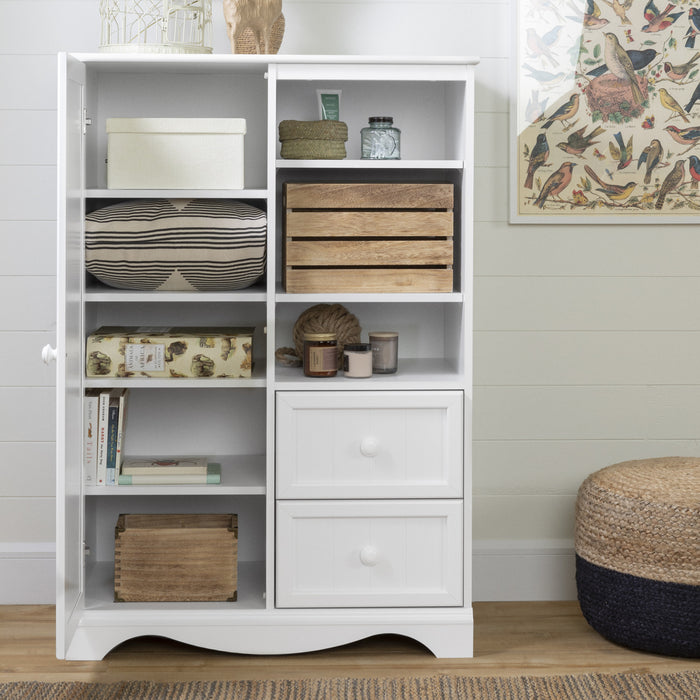 Savannah Commode à porte - Blanc solide