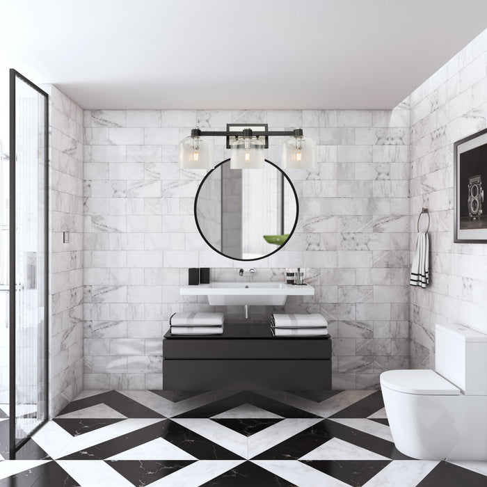 Éclairage au-dessus du meuble-lavabo Lyndon à 3 ampoules