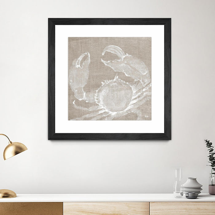 Œuvre d’art murale encadrée noire et mate « Neutral Surf Side I » 36 x 36