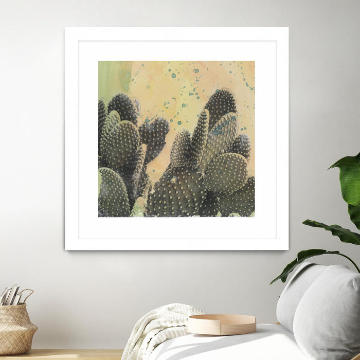 Œuvre d’art murale encadrée blanche et mate « Desert Dreams Ii » 30 x 30