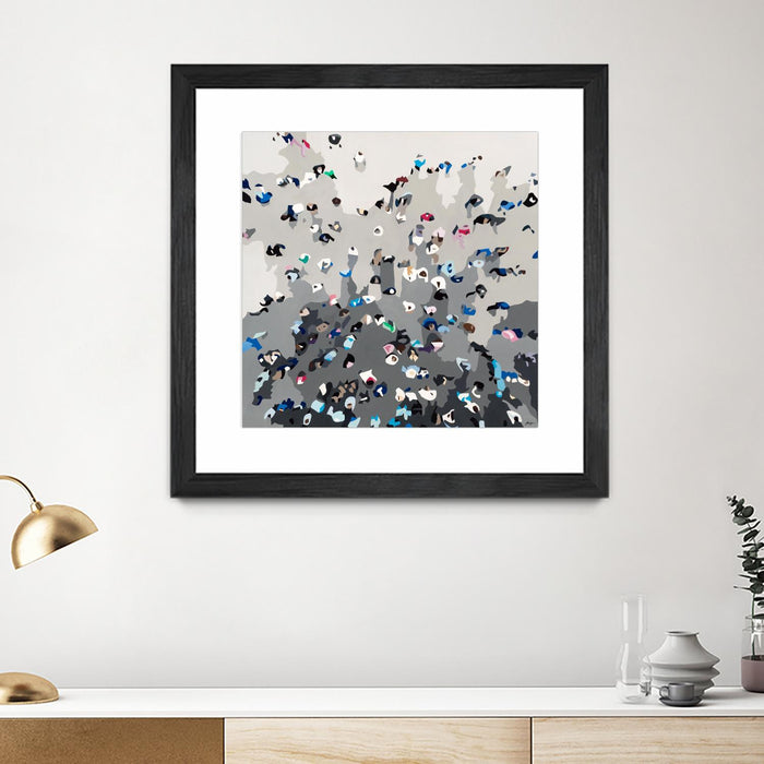 Œuvre d’art murale encadrée noire et mate « Crowd Sourcing » 30 x 30