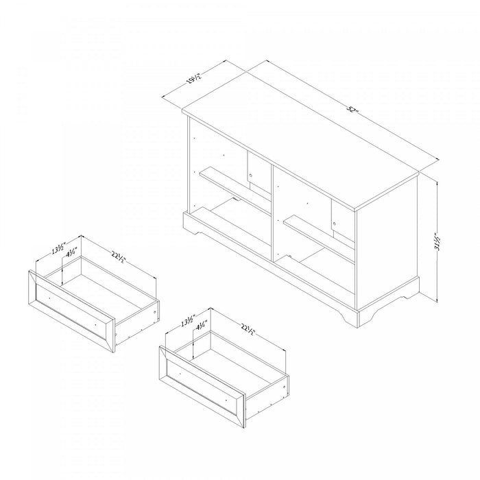 Commode Hazen à 6 tiroirs - pin blanc
