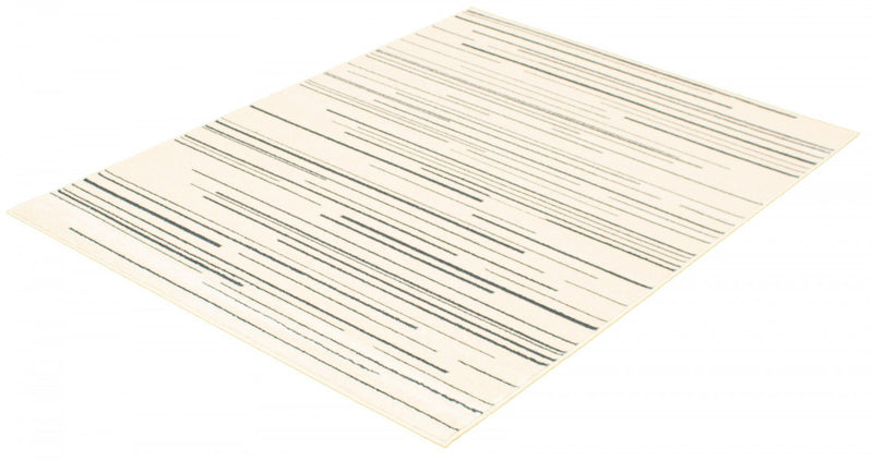 Carpette Faith crème-couleur pétrole - 3 pi 11 pox 5 pi 7 po