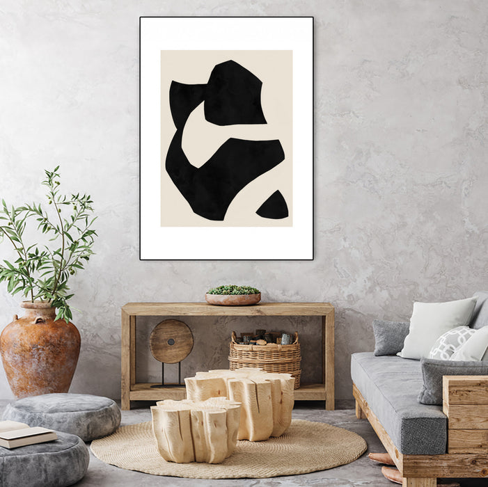 Œuvre d'art murale sur toile encadrée noire « Untilted » 24 x 32