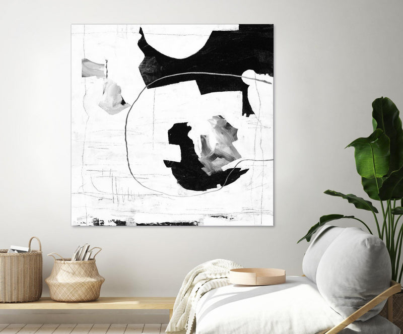 Œuvre d’art murale Giant Art « Traces Of Silver Iii » 54 x 54