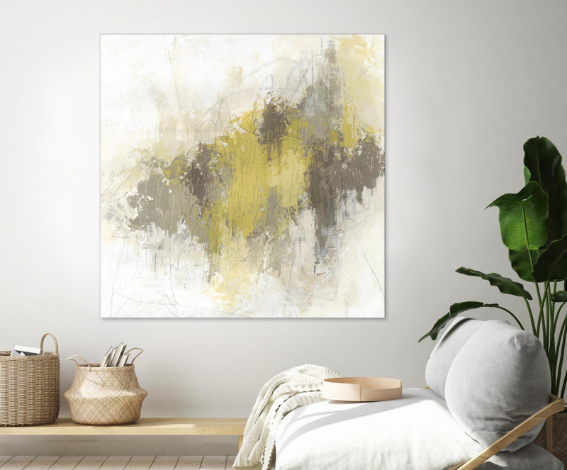 Œuvre d’art murale Giant Art « Saffron Abstract I » 54 x 54