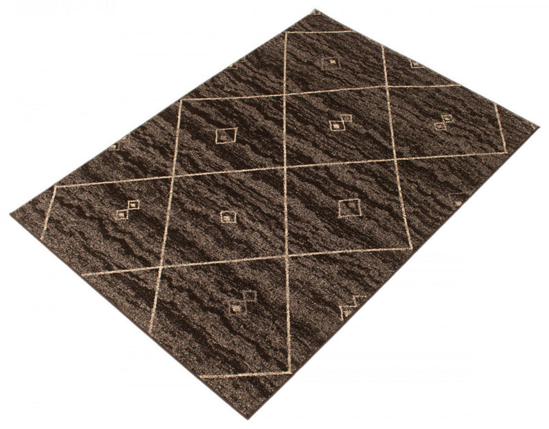 Tapis Grande Marron / Ivoire 3pi 11 po X 5pi 7po