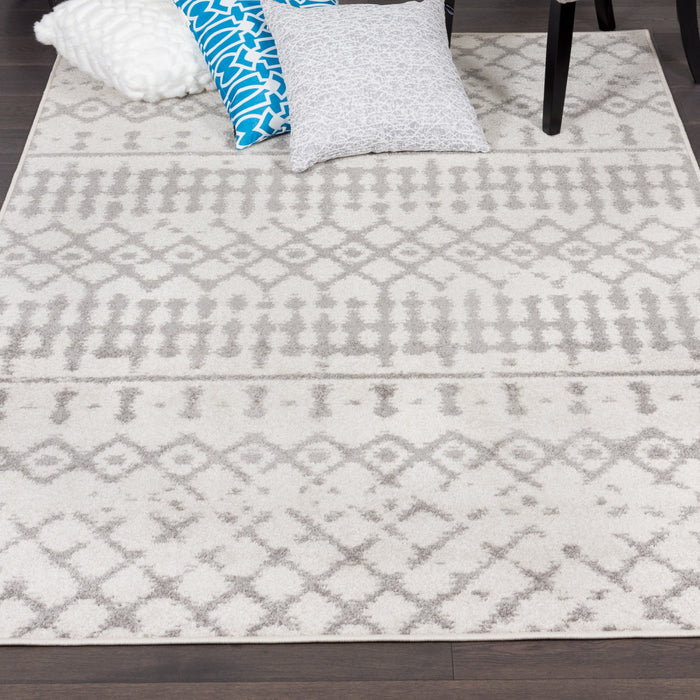 Carpette Lav grise à motifs marocains 4 x 6