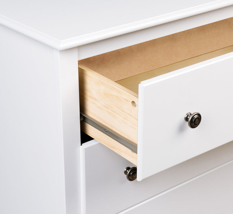 Commode verticale haute Monterey à 6 tiroirs - blanche