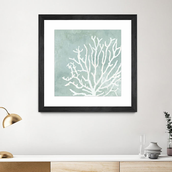 Œuvre d’art murale encadrée noire et mate « Sea Crown Ii » 30 x 30
