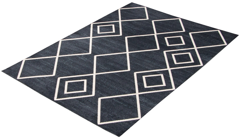 Carpette Kenza bleue lavable à la machine - 6 pi 0 po x 9 pi 0 po