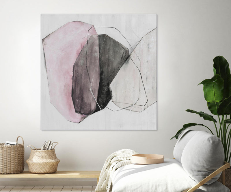Œuvre d’art murale Giant Art « Tickled With Pink » 54 x 54