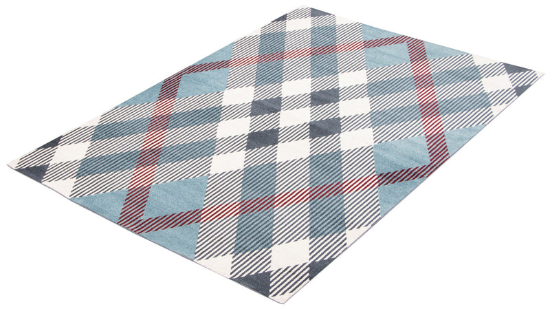 Carpette Kors bleue lavable à la machine - 8 pi 0 po x 10 pi 0 po