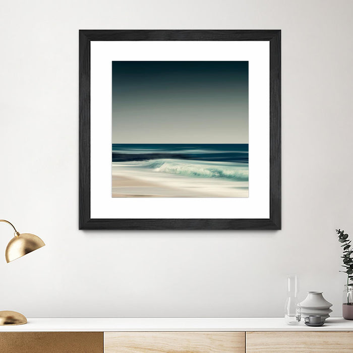 Œuvre d’art murale encadrée noire et mate « Cristal Surf » 36 x 36