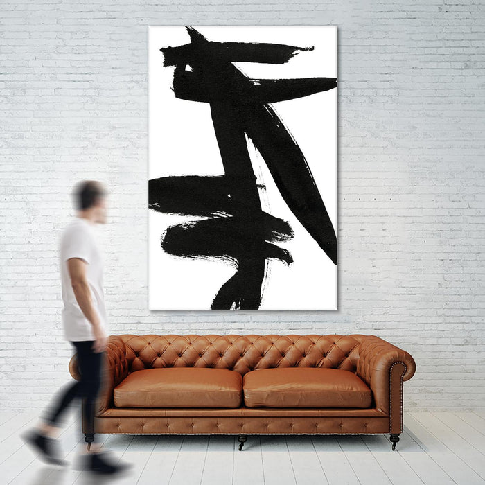 Œuvre d’art murale Giant Art « Composition In Black And White 9 » 84 x 54