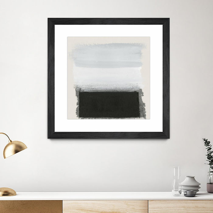 Œuvre d’art murale encadrée noire et mate « Star Night Interlude » 36 x 36