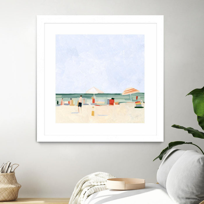 Œuvre d’art murale encadrée blanche et mate « Family Vacation Ii » 36 x 36