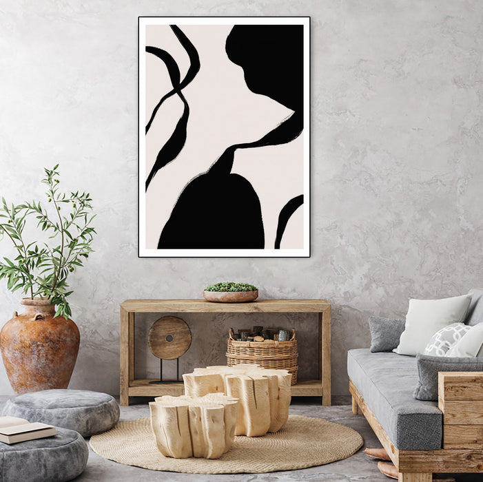 Œuvre d’art murale sur toile encadrée noire « Mouvement » 24 x 32