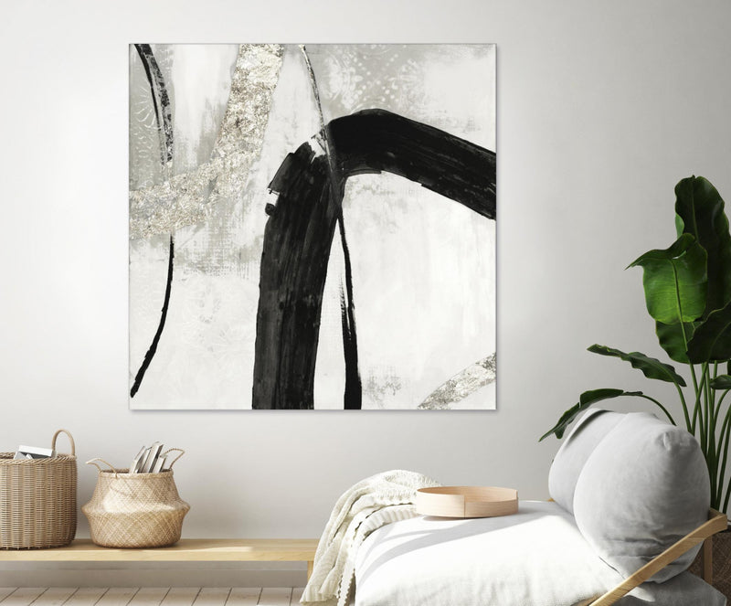 Œuvre d’art murale Giant Art « Black Ink Ii » 72 x 72