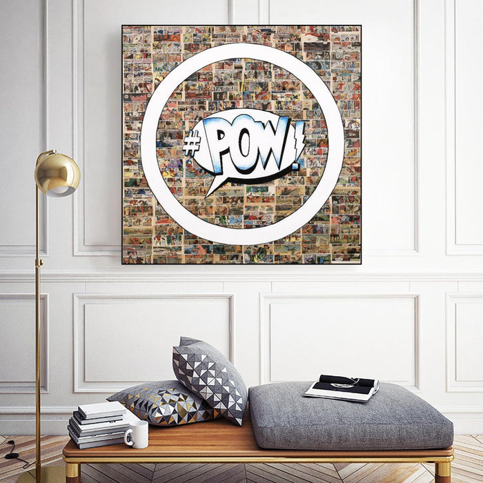 Œuvre d’art murale sur toile encadrée noire « Smoke Circus I » 20 x 20