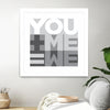 "You Me We I" Matted and Framed White 36x36 Wall Art