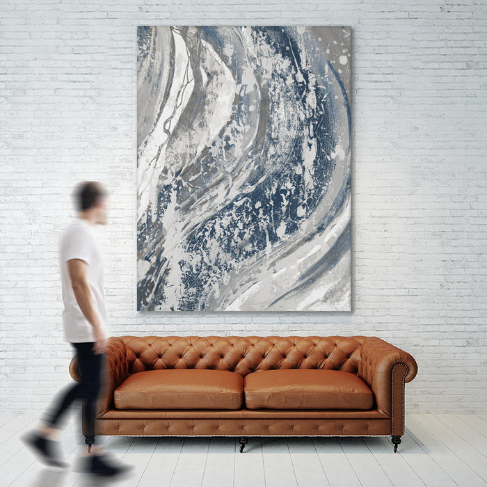 Œuvre d’art murale Giant Art « Blue Wave » 72 x 54