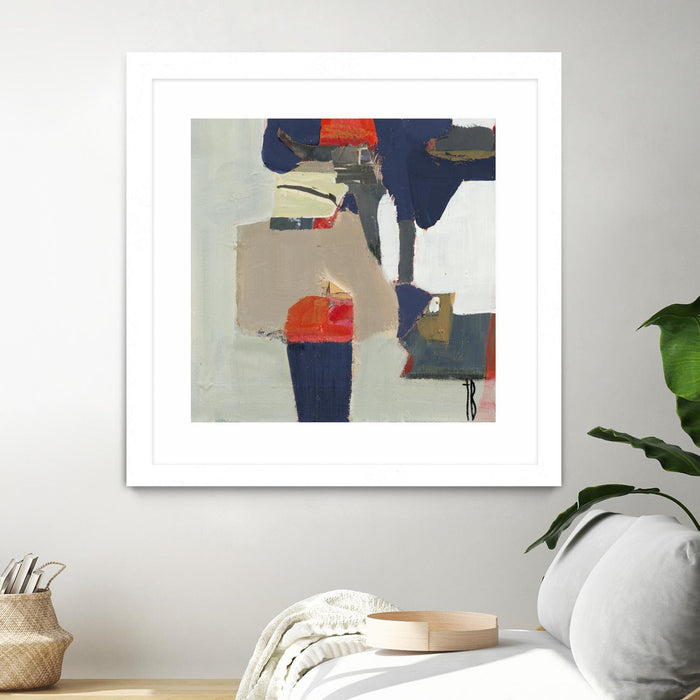 Œuvre d’art murale encadrée blanche et mate « Orange Crush V9 » 36 x 36