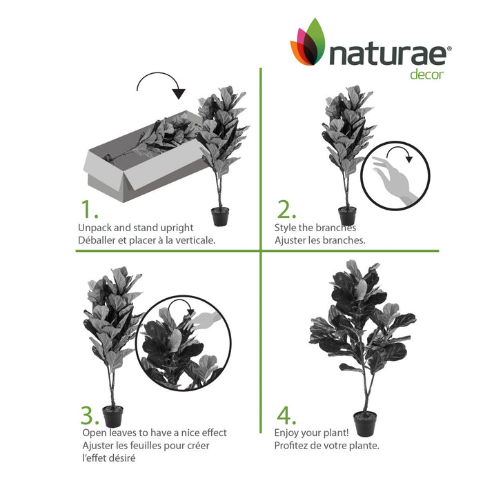 Ficus lyrata artificiel de 49 po en pot noir