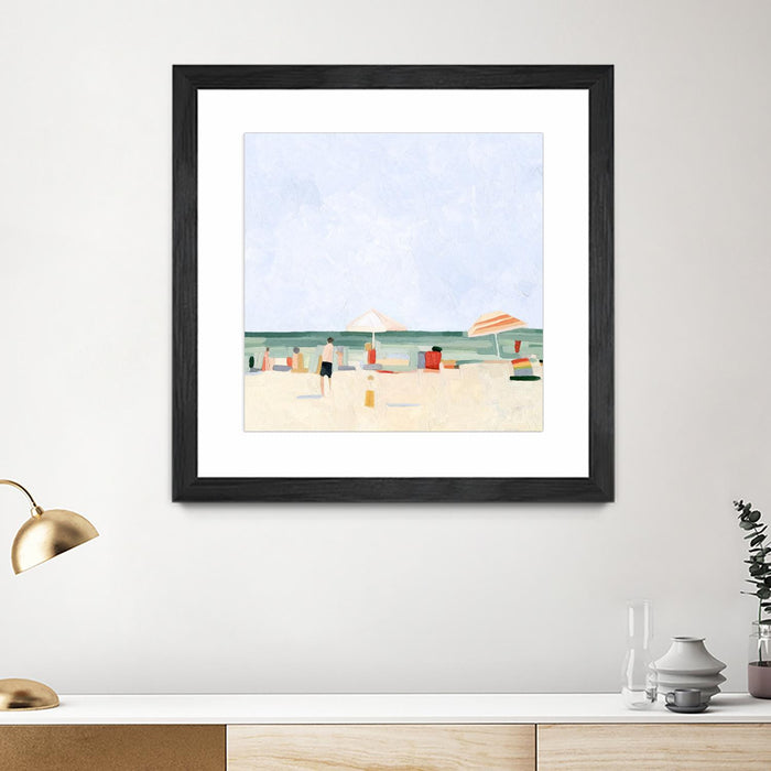 Œuvre d’art murale encadrée noire et mate « Family Vacation Ii » 30 x 30