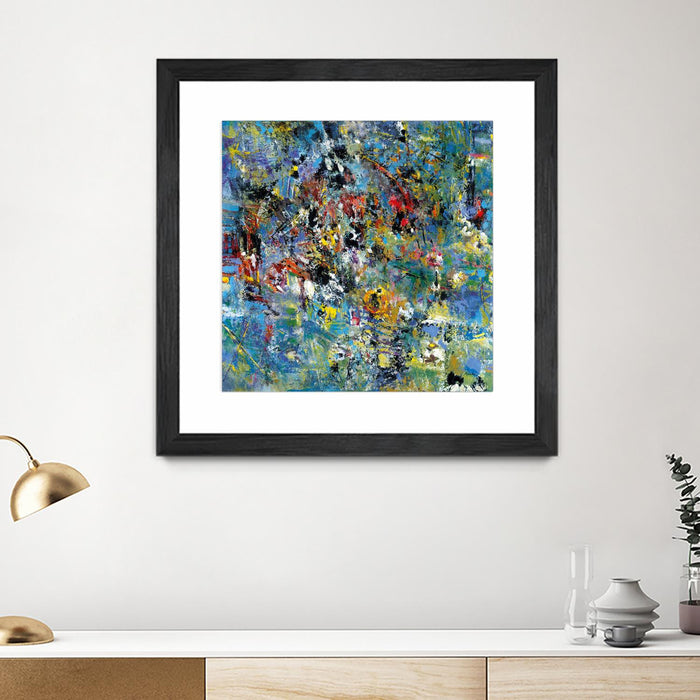 Œuvre d’art murale encadrée noire et mate « Carpe Diem 2 » 36 x 36