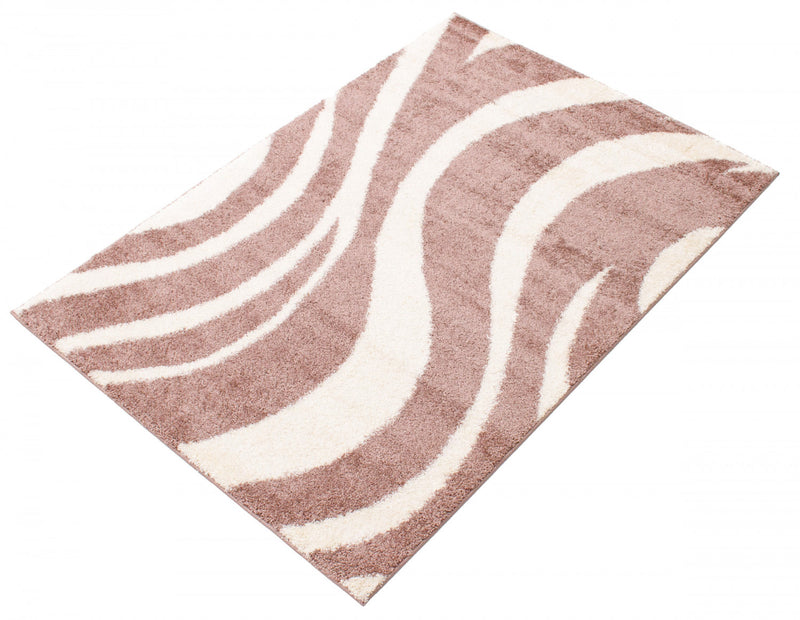 Carpette à poil long Luci rose 7 pi 10 po x 10 pi 0 po