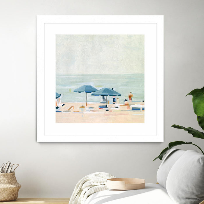 Œuvre d’art murale encadrée blanche et mate « If It's The Beaches I » 30 x 30
