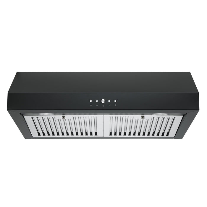 Hotte de cuisinière sous l'armoire Ancona de 30 po à conduit - AN-18042BLK
