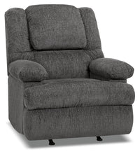  Fauteuil de massage à inclinaison électrique Design à mon image de 38 po en tissu de chenille gris graphite atlantique