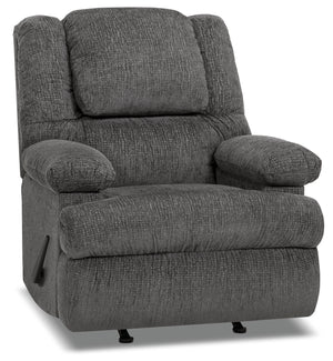 Fauteuil berçant inclinable Design à mon image de 38 po en tissu de chenille avec accoudoirs de rangement - gris graphite atlantique