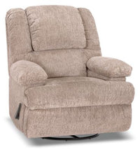  Fauteuil pivotant, berçant et inclinable Atlantic de Design à mon image de 38 po en tissu de chenille beige Sahara avec accoudoirs de rangement