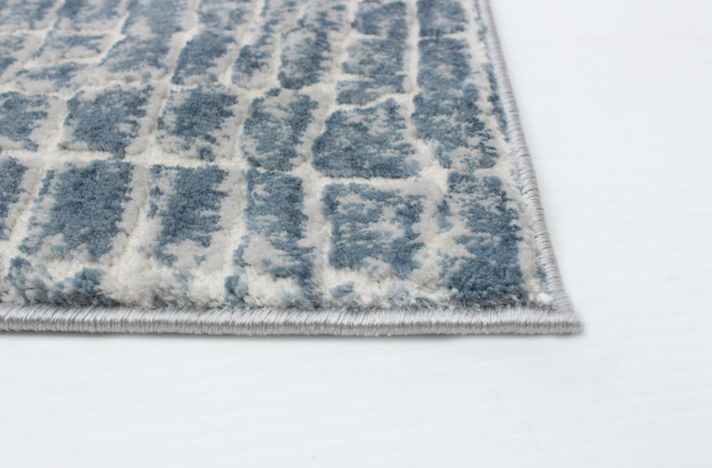 Carpette Kecia bleue/crème 6 pi 7 po x 9 pi 6 po