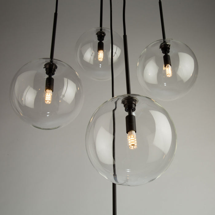 Luminaire suspendu Pinpoint noir à 5 ampoules