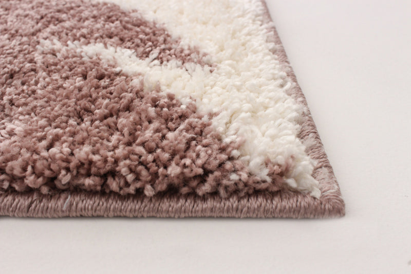 Carpette à poil long Luci rose 7 pi 10 po x 10 pi 0 po