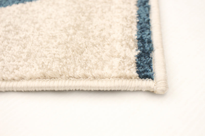 Carpette Anandi ivoire-bleu - 5 pi 3 pox 7 pi 3 po