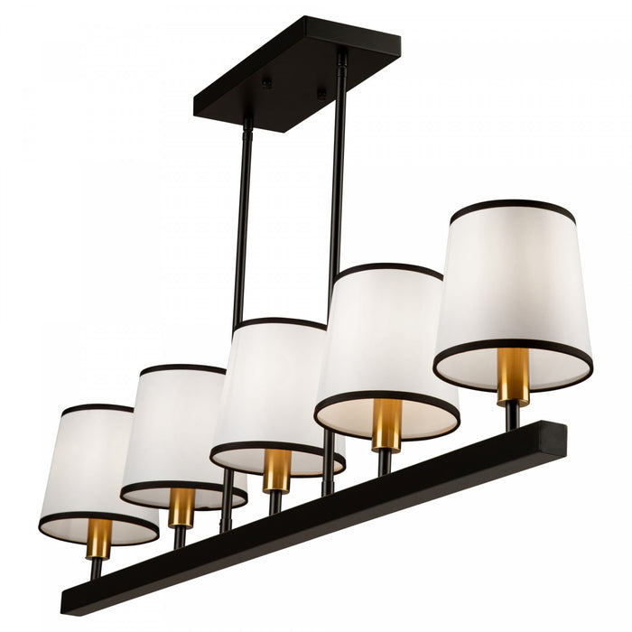 Luminaire suspendu Coco noir et doré à 5 ampoules