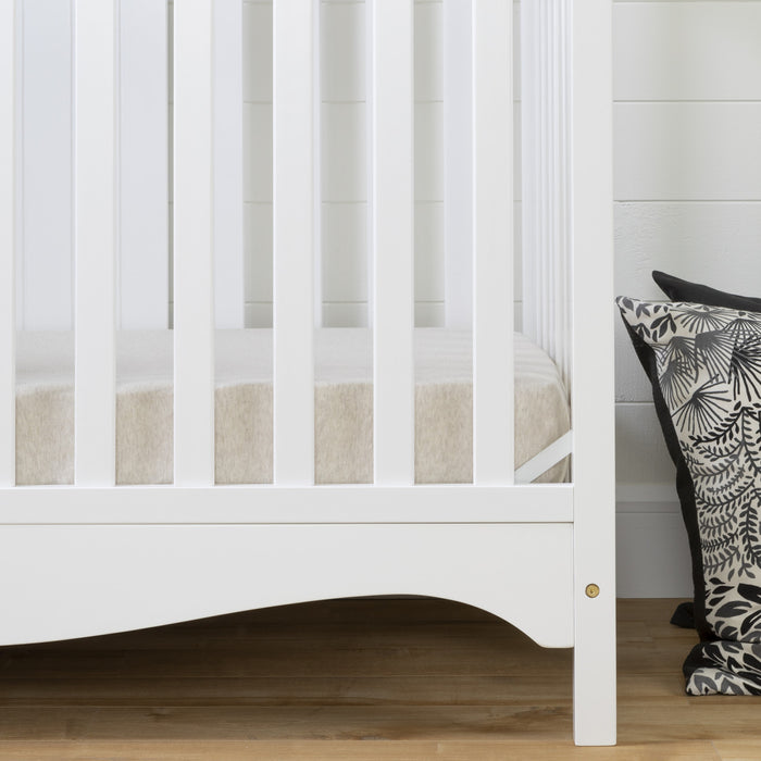 Savannah Lit de bébé avec barrière de transition - Blanc solide