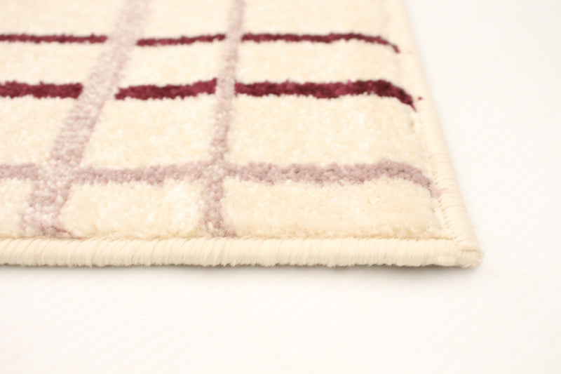 Carpette Taite crème-Bordeaux - 3 pi 11 pox 5 pi 7 po