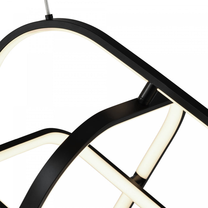 Luminaire suspendu carré Sienna noir à DEL de 30 W