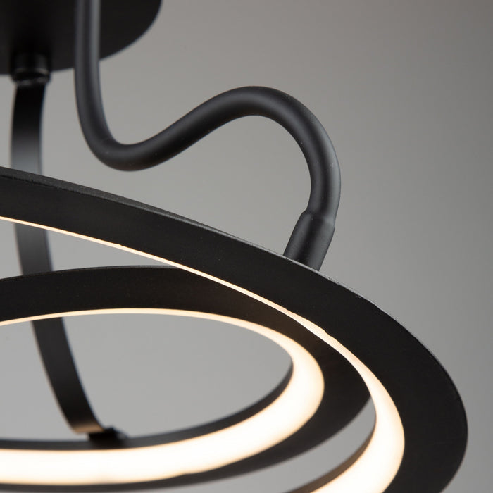 Plafonnier semi-affleuré Ara noir à DEL de 24 W